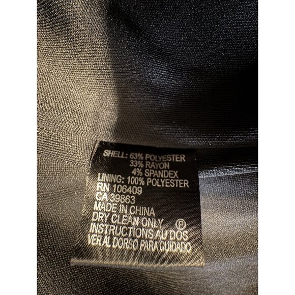 Tahari Dress 14 Black Blue Gray Colorblock Short Sleeve Sheath Career Church - Picture 7 of 11